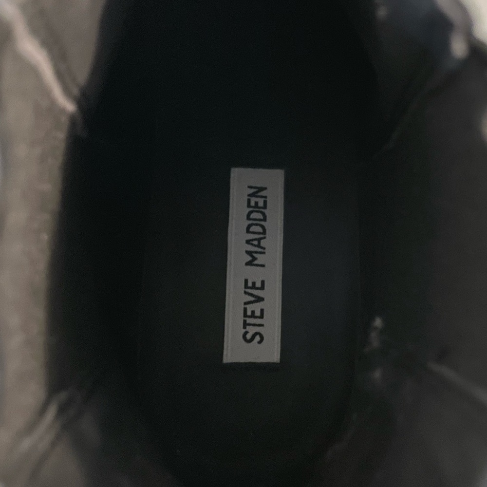 NWOB!! Steve Madden Women's Dover Ankle Boot, Black Leather, Sz 7.5 - Picture 6 of 16